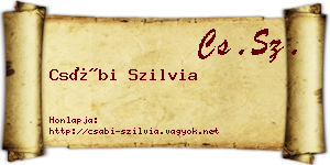Csábi Szilvia névjegykártya