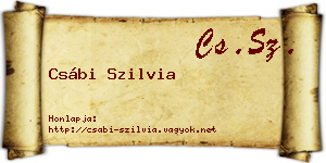 Csábi Szilvia névjegykártya